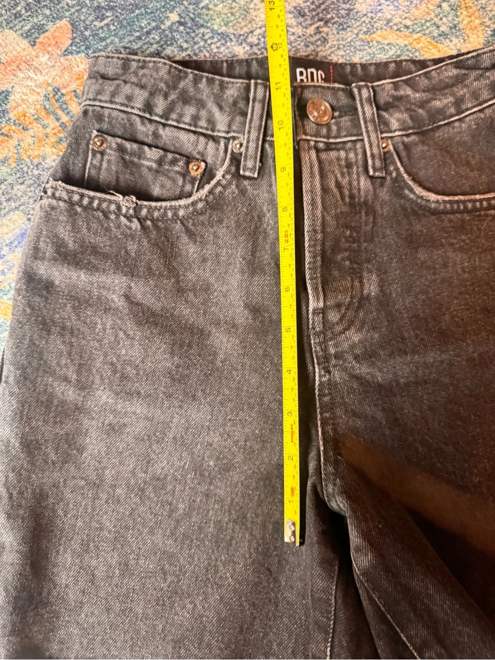 BDG Washed Black High-Rise Denim Shorts 90s Long Inseam
